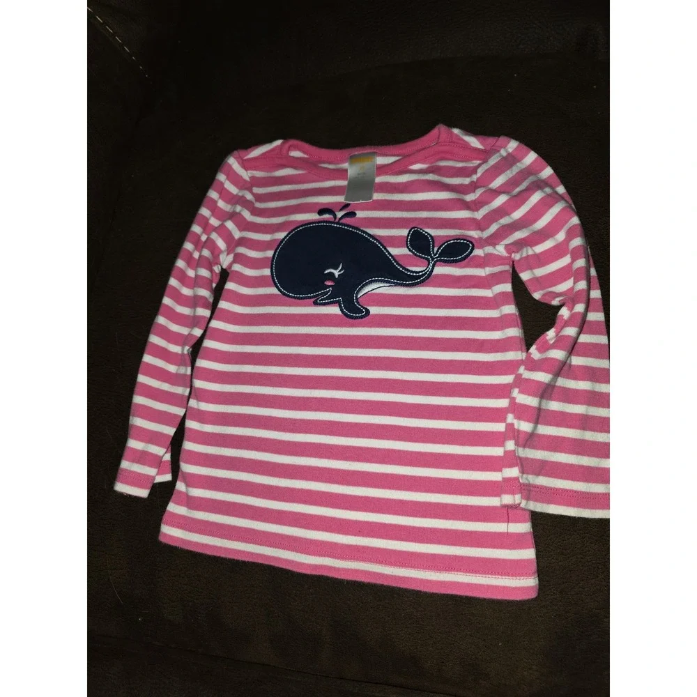 Gymboree stripes and‎ anchors whale pink striped top 2t